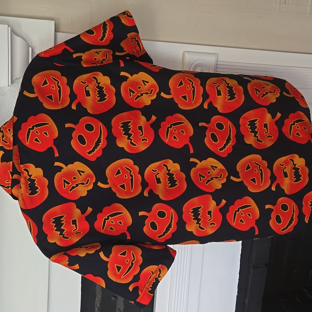 SSLR Halloween Pumpkin Print Men's Shirt - Picture 9 of 9